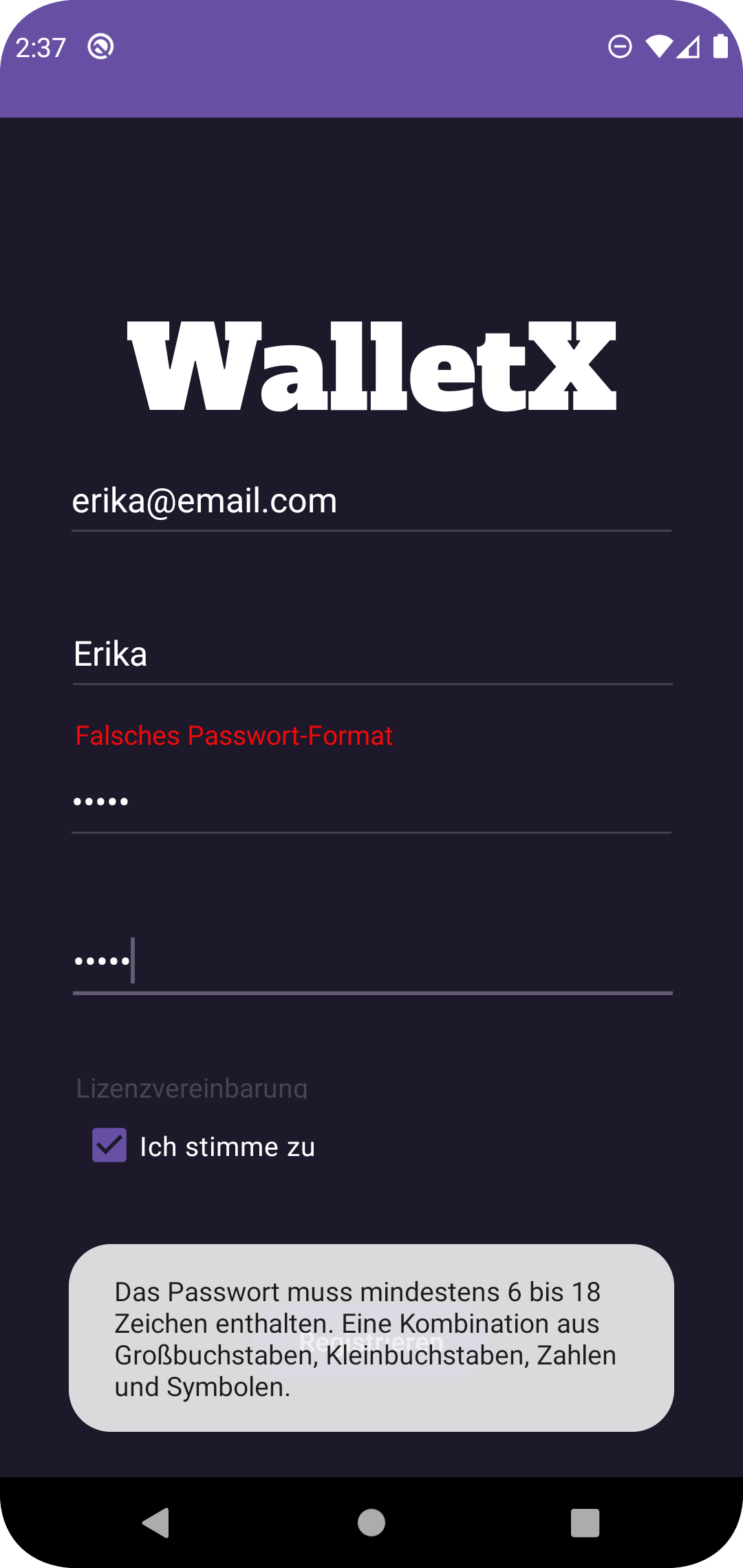 Screenshot SignUP
