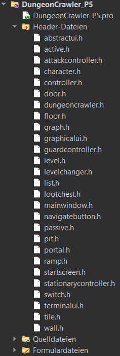 Screenshot Dungeon Crawler header files
