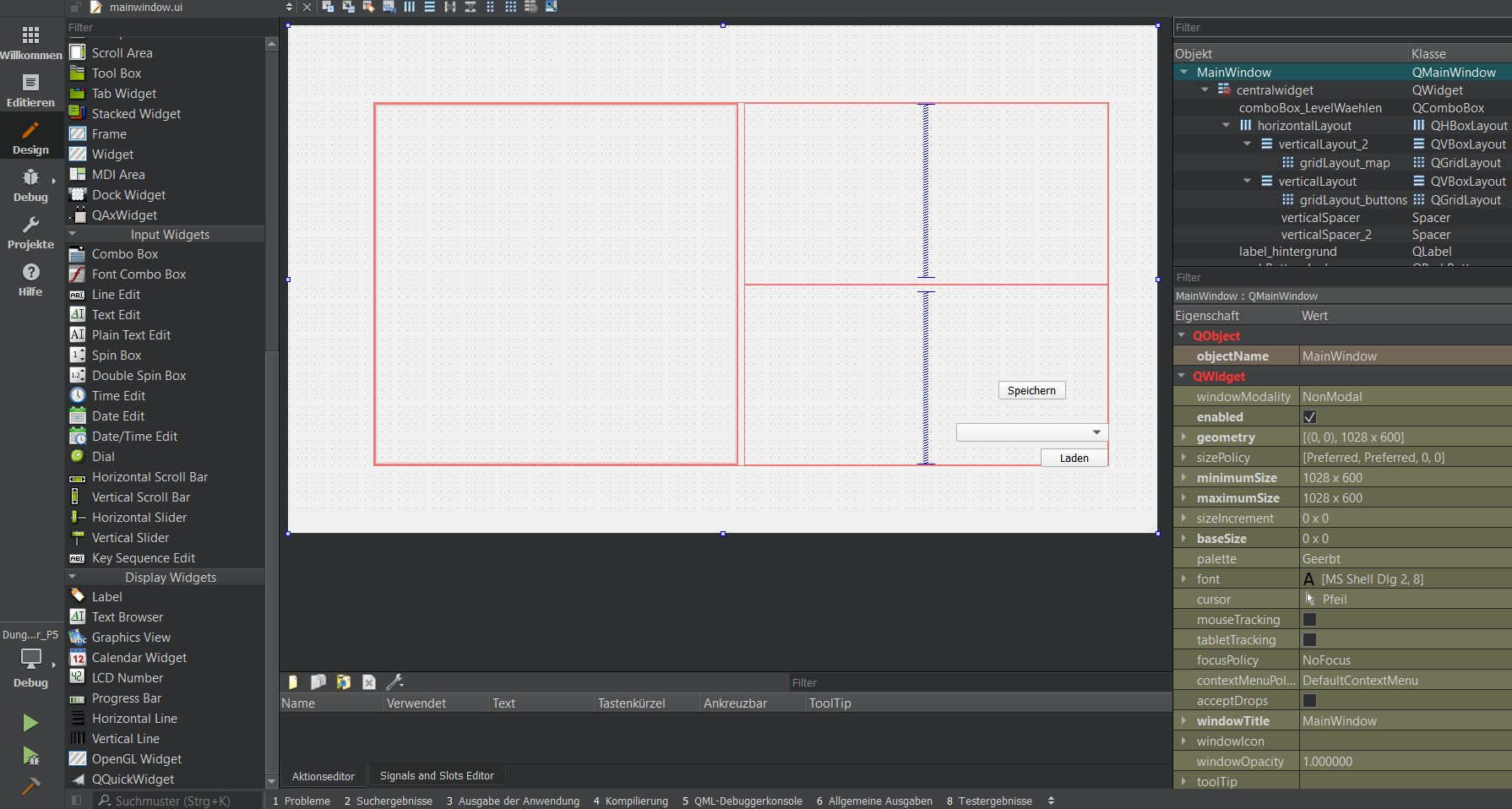 Screenshot Dungeon Crawler main windows design