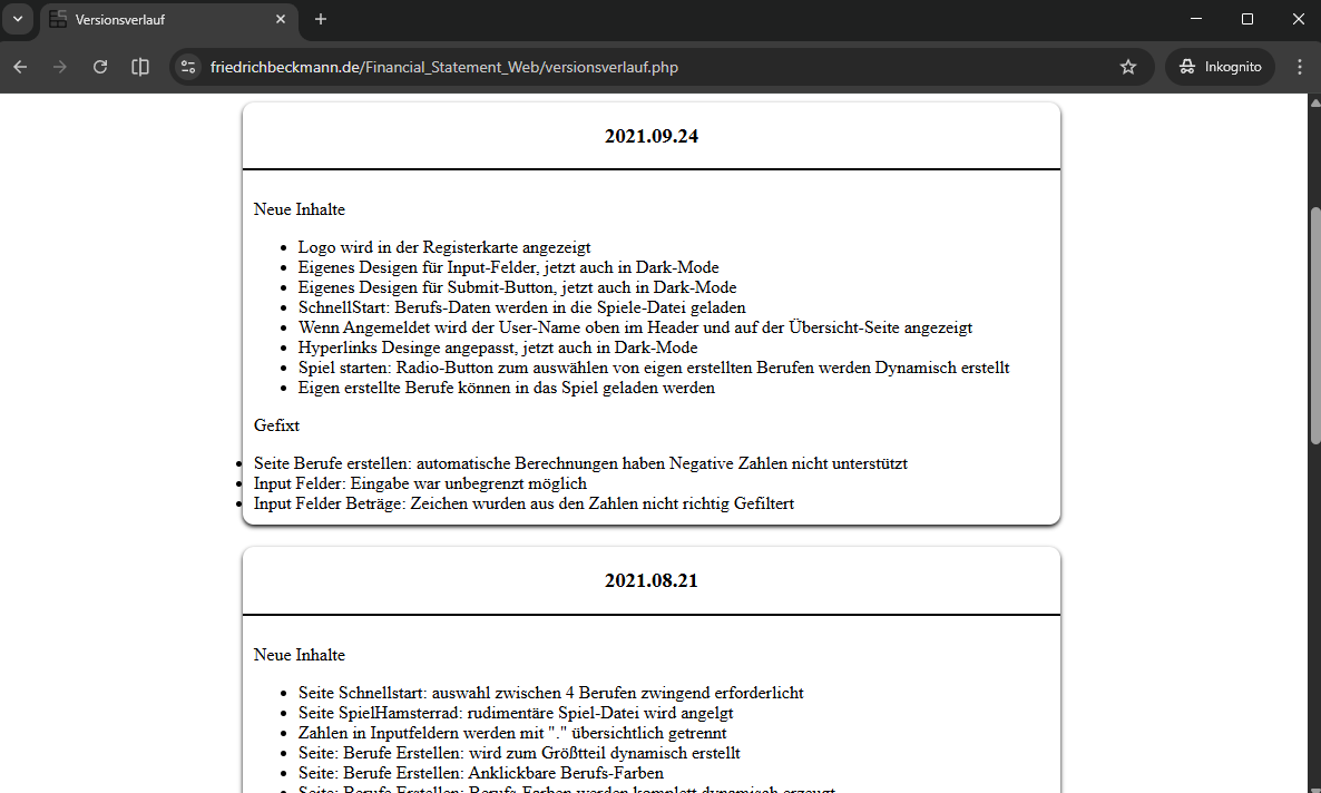 Screenshot Changelog