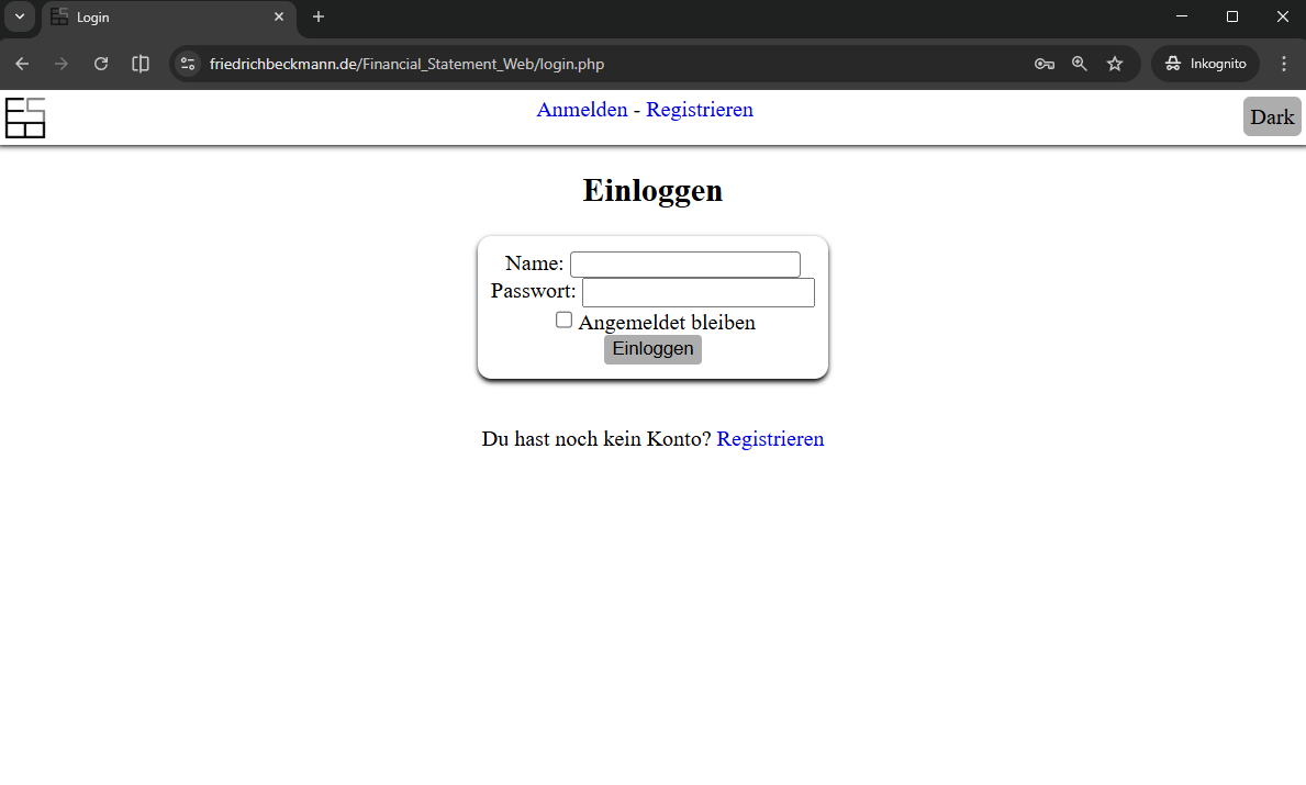 Screenshot Login